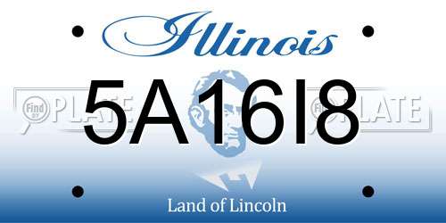 5A16I8 Illinois License Plate