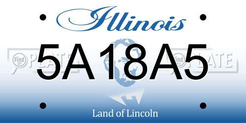5A18A5 Illinois License Plate