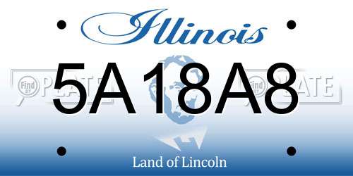 5A18A8 Illinois License Plate