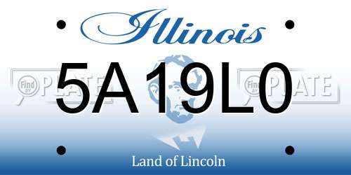 5A19L0 Illinois License Plate