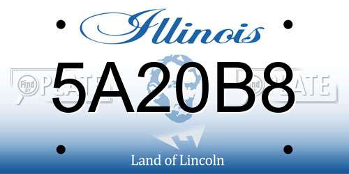 5A20B8 Illinois License Plate