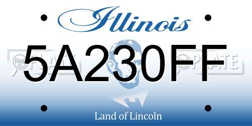 5A230FF Illinois License Plate