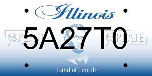 5A27T0 Illinois License Plate