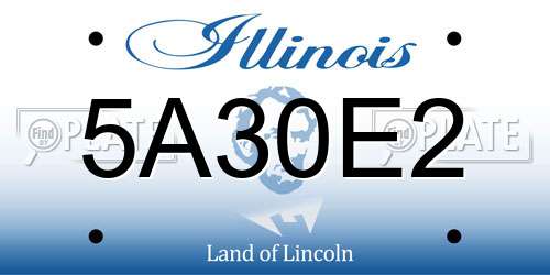 5A30E2 Illinois License Plate
