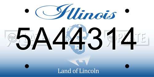 5A44314 Illinois License Plate