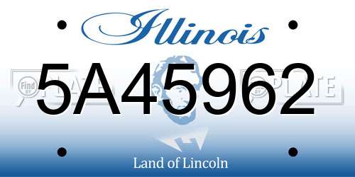 5A45962 Illinois License Plate
