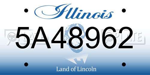 5A48962 Illinois License Plate