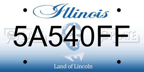 5A540FF Illinois License Plate