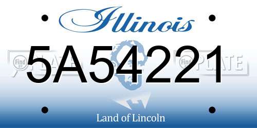5A54221 Illinois License Plate