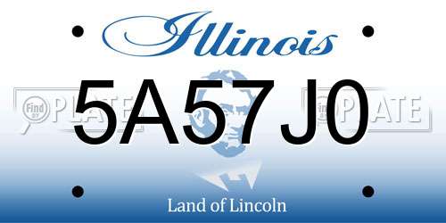 5A57J0 Illinois License Plate