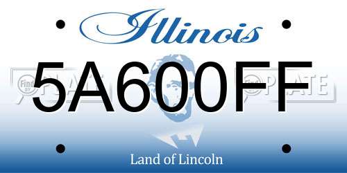 5A600FF Illinois License Plate