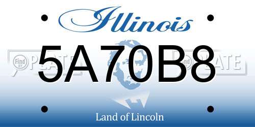 5A70B8 Illinois License Plate