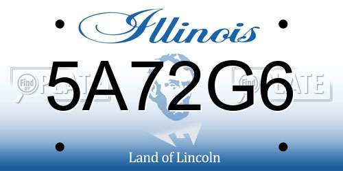 5A72G6 Illinois License Plate