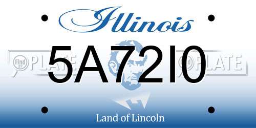 5A72I0 Illinois License Plate