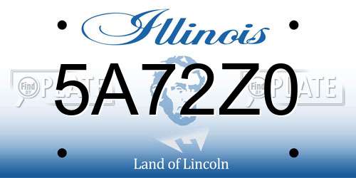 5A72Z0 Illinois License Plate
