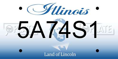 5A74S1 Illinois License Plate