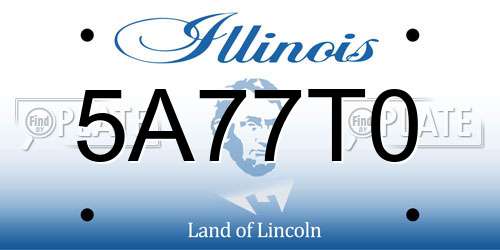 5A77T0 Illinois License Plate