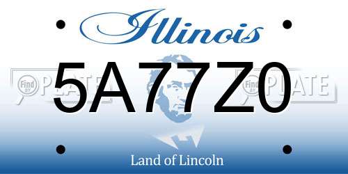 5A77Z0 Illinois License Plate