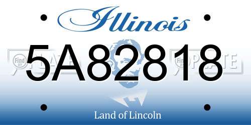 5A82818 Illinois License Plate