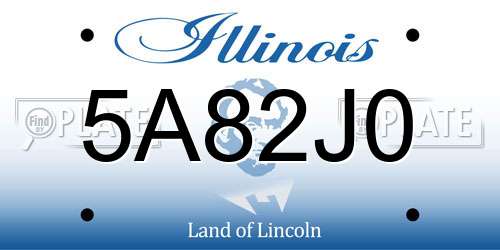 5A82J0 Illinois License Plate