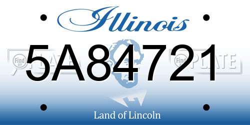 5A84721 Illinois License Plate