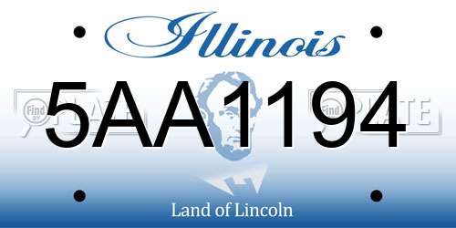 5AA1194 Illinois License Plate