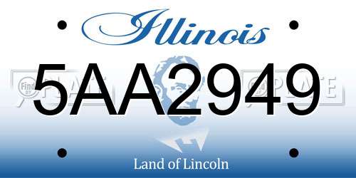 5AA2949 Illinois License Plate