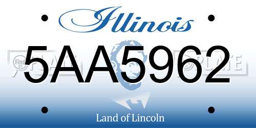 5AA5962 Illinois License Plate