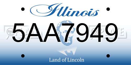 5AA7949 Illinois License Plate