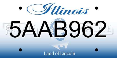 5AAB962 Illinois License Plate