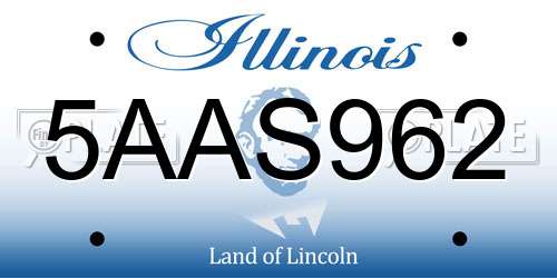 5AAS962 Illinois License Plate