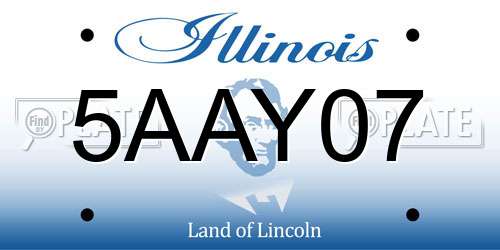 5AAY07 Illinois License Plate