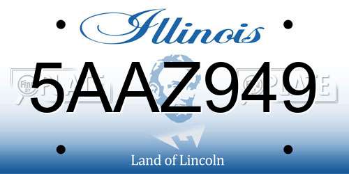 5AAZ949 Illinois License Plate