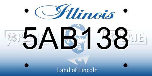 5AB138 Illinois License Plate