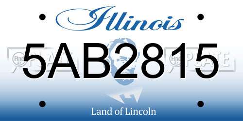 5AB2815 Illinois License Plate