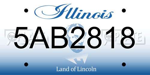 5AB2818 Illinois License Plate