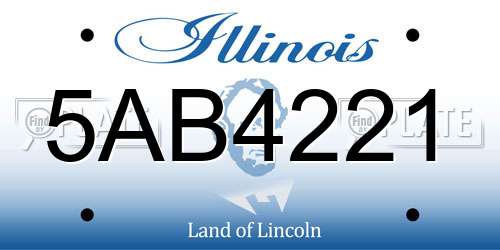 5AB4221 Illinois License Plate