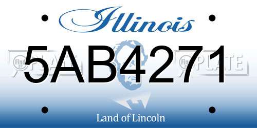 5AB4271 Illinois License Plate