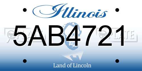 5AB4721 Illinois License Plate