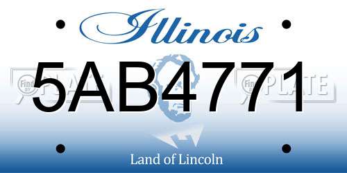 5AB4771 Illinois License Plate