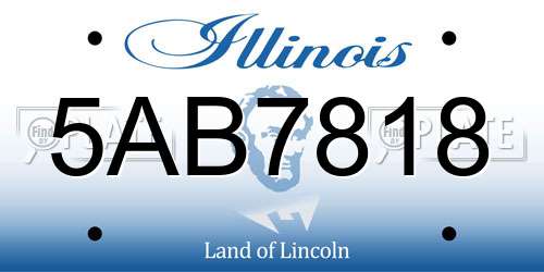 5AB7818 Illinois License Plate