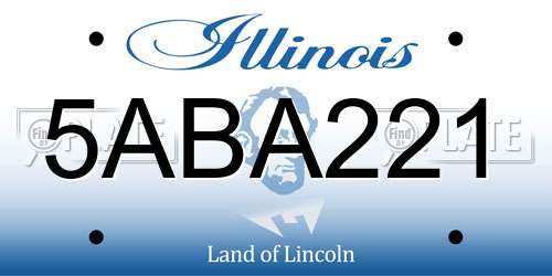 5ABA221 Illinois License Plate