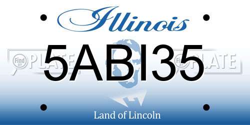 5ABI35 Illinois License Plate