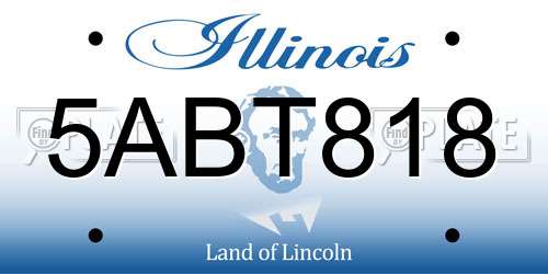 5ABT818 Illinois License Plate