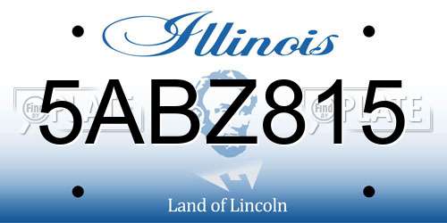 5ABZ815 Illinois License Plate