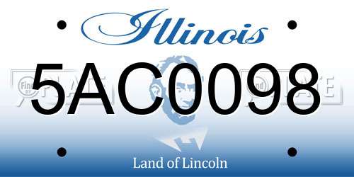 5AC0098 Illinois License Plate
