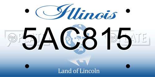 5AC815 Illinois License Plate