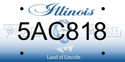5AC818 Illinois License Plate