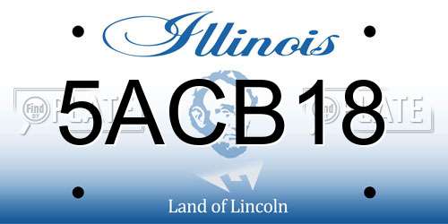 5ACB18 Illinois License Plate