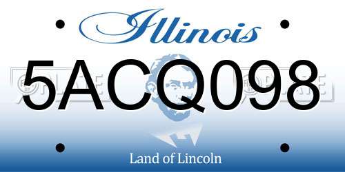 5ACQ098 Illinois License Plate